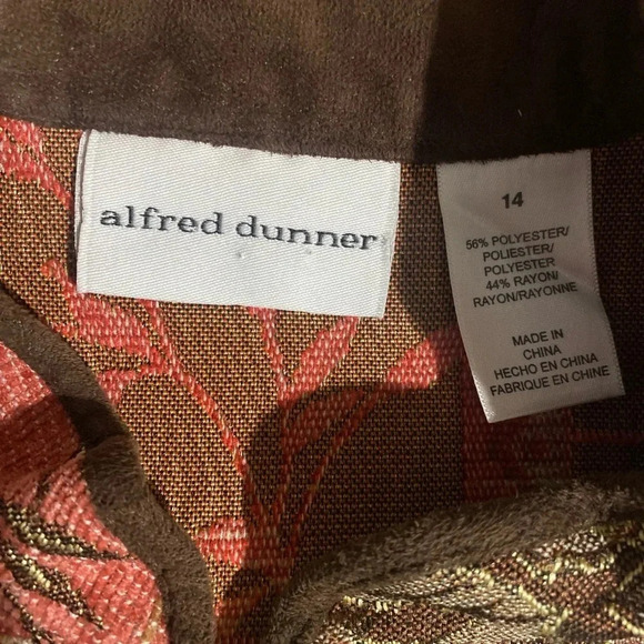 Alfred Dunner Ladies Tapestry Vest Cider House Fall Foliage Design Size 14 - Picture 7 of 9